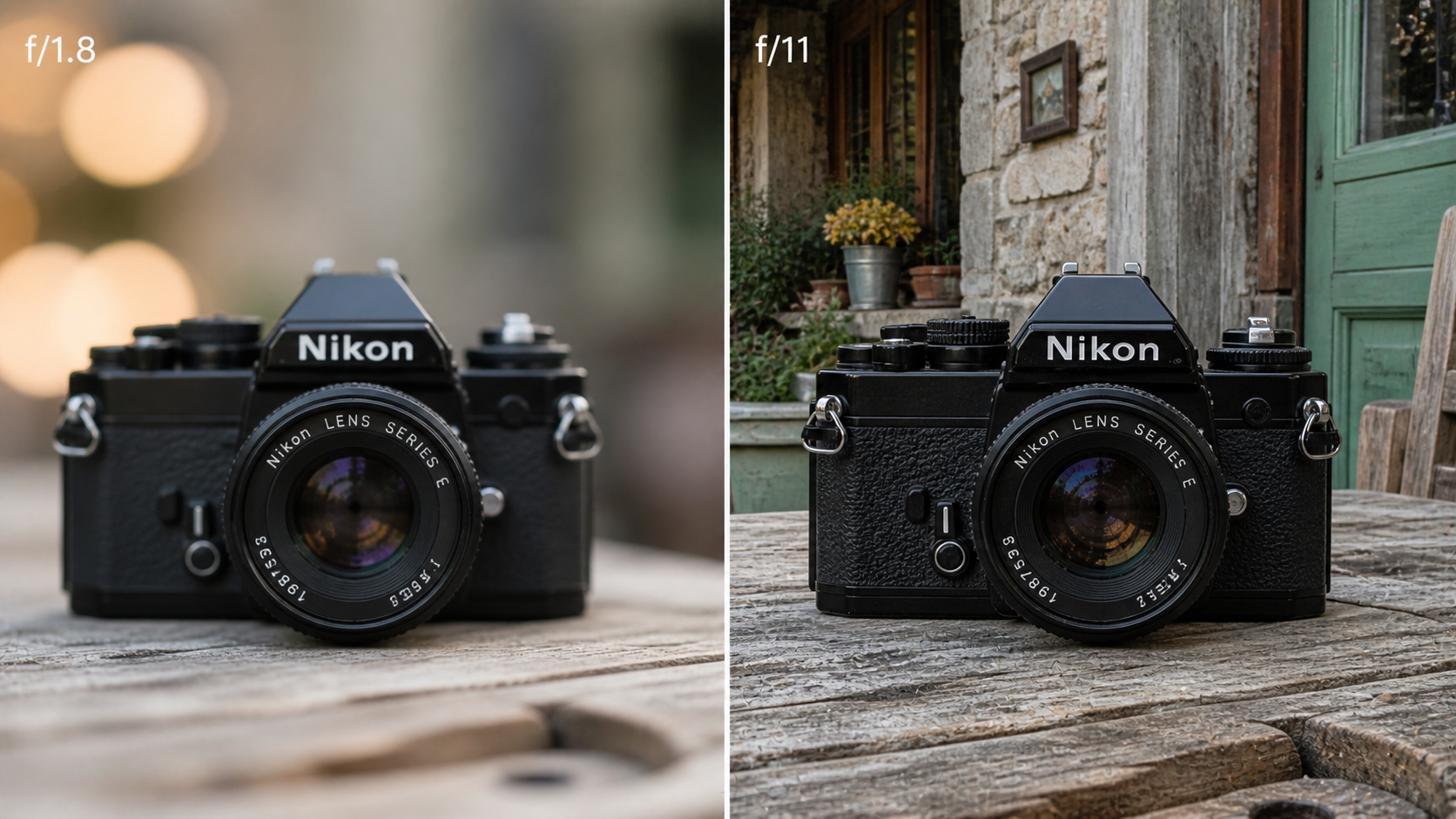 Comparaison f/1.8 vs f/11